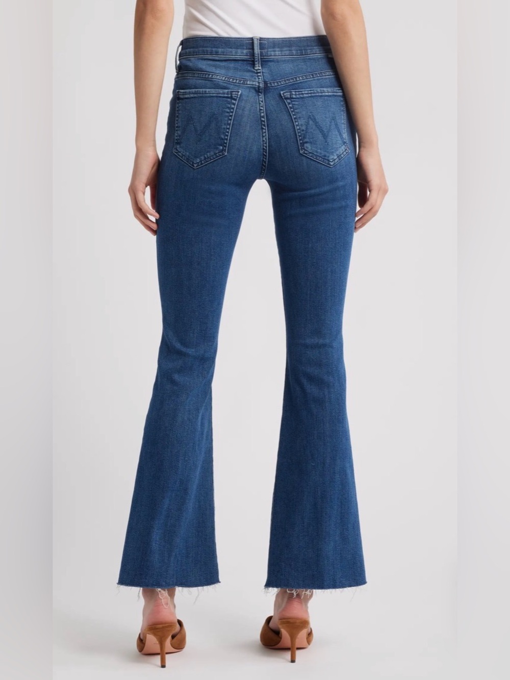 Mother The Weekender Fray Flare Jeans – Easy Does it Wash Denim 31